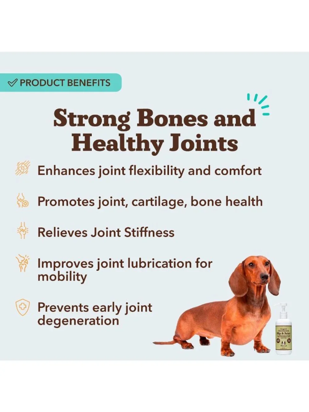 Natural Liquid Glucosamine for Dogs | Extra Strength Joint & Hip Oil, 32 oz.
